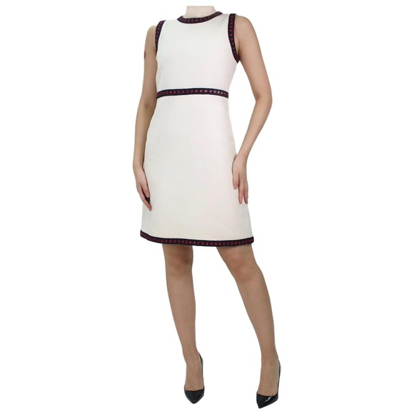 Gucci Cream Sleeveless Dress with Piping Size:M